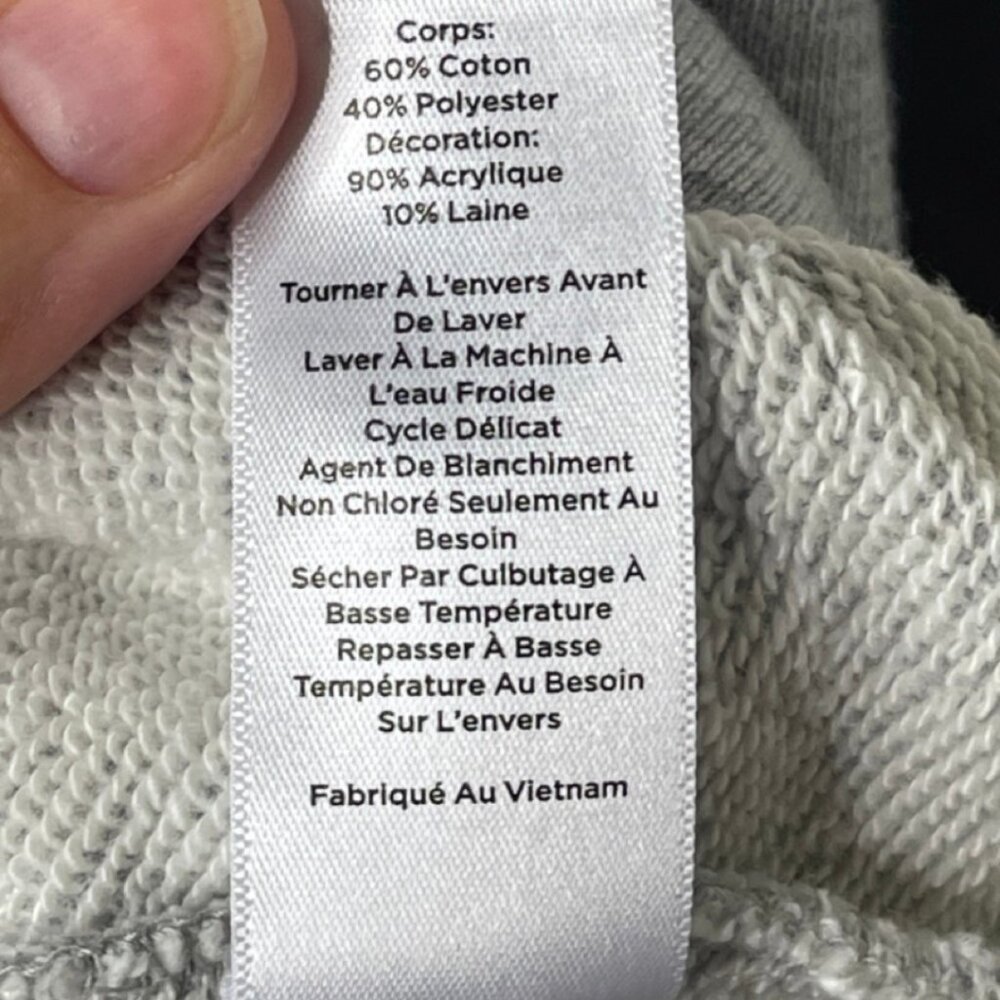 TALBOTS | Gray Long Sleeve Crewneck Sweatshirt with Embroidered Hearts | Size XS - Picture 11 of 13